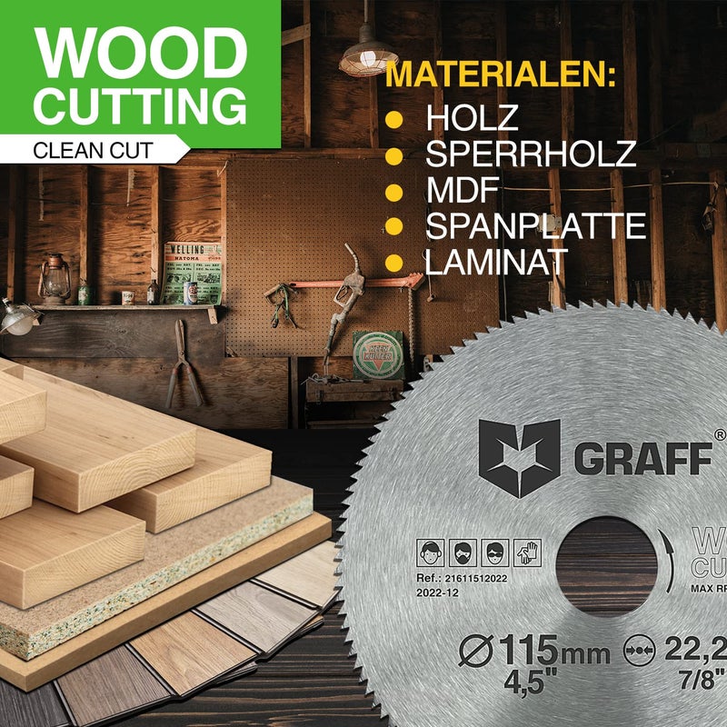 GRAFF 4-1/2 Inch Circular Saw Blade for Wood, Plywood, Laminate, Drywall, Plastic – 120T Wood Cutting Circular Saw Blade with 7/8 Inch Arbor from - Image 3